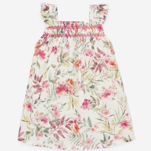 VESTIDO ESTAMPADO CON NIDO DE ABEJA HAWAI PAZ RODRIGUEZ 2