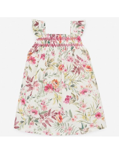 VESTIDO ESTAMPADO CON NIDO DE ABEJA HAWAI PAZ RODRIGUEZ