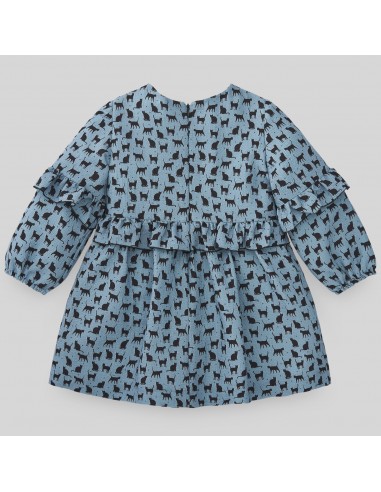 Vestido niña tela estampada GATOS PAZ Rodríguez