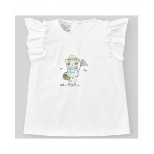 CAMISETA NIÑA CON VOLANTE...