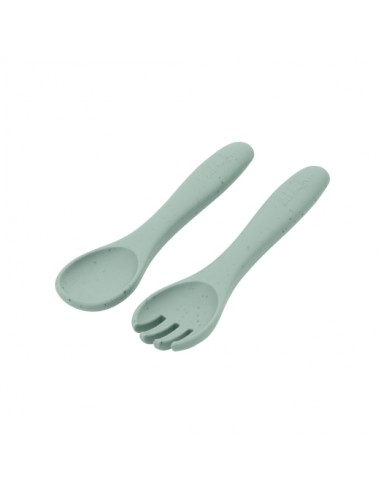 set de tenedor y cuchara silicona platinum kikkaboo
