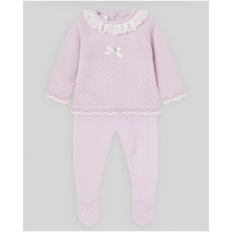 Conjunto Bebé Verano PAZ Rodríguez Jubón y polaina punto