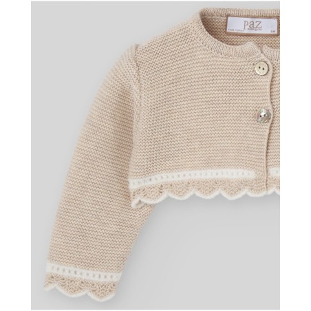 Chaqueta corta de algodón y cashmere bebé "LUA" PAZ Rodríguez