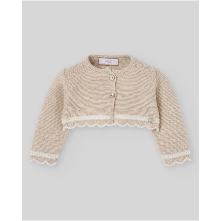 Chaqueta corta de algodón y cashmere bebé "LUA" PAZ Rodríguez