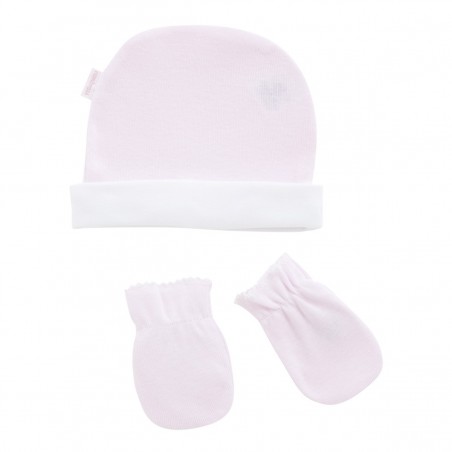 Gorro y manoplas bebé recién nacido Cambrass - Rosa