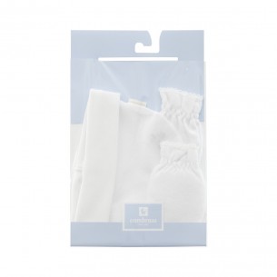 Gorro y manoplas bebé recién nacido Cambrass - Blanco 2