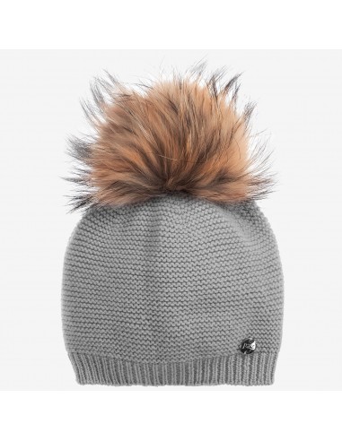 Gorro con pompón de pelo natural bebé y niños ? "ORION" PAZ RODRIGUEZ