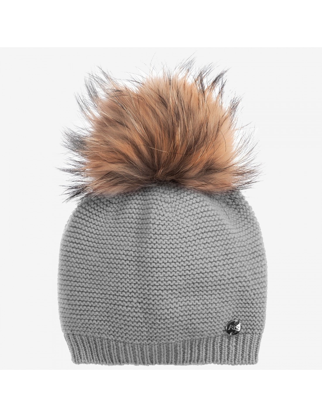 Gorro bebé calado con pompón grande