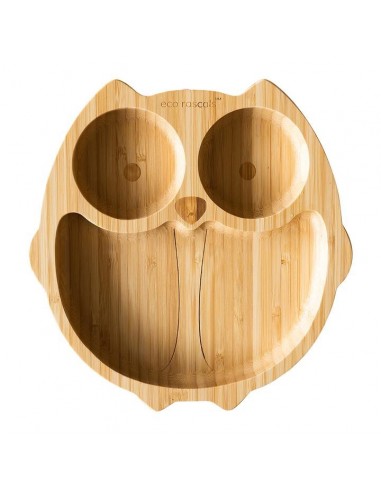 PLATO DE BAMBÚ CON 3 COMPARTIMENTOS ECOLÓGICO RASCALS