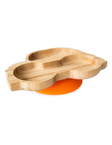 PLATO DE BAMBÚ CON 3 COMPARTIMENTOS ECOLÓGICO RASCALS